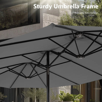 MAISON ARTS Ombrellone Doppio da 4,5 m, Extra Large, per Patio, con Base Inclusa