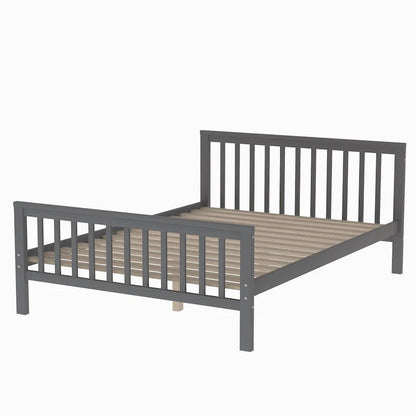 Letto a soppalco in legno per due persone con scale, sponde alte e scaletta