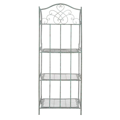 SAFAVIEH Bryn Scaffale da panettiere da esterno a 4 ripiani in ferro battuto vittoriano - 25 pollici L x 15 pollici P x 63 pollici H - 25 L x 15 P x 63 H