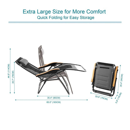 Sedia a sdraio oversize XL imbottita con gravità zero, bracciolo più largo, reclinabile regolabile con portabicchieri - N/D