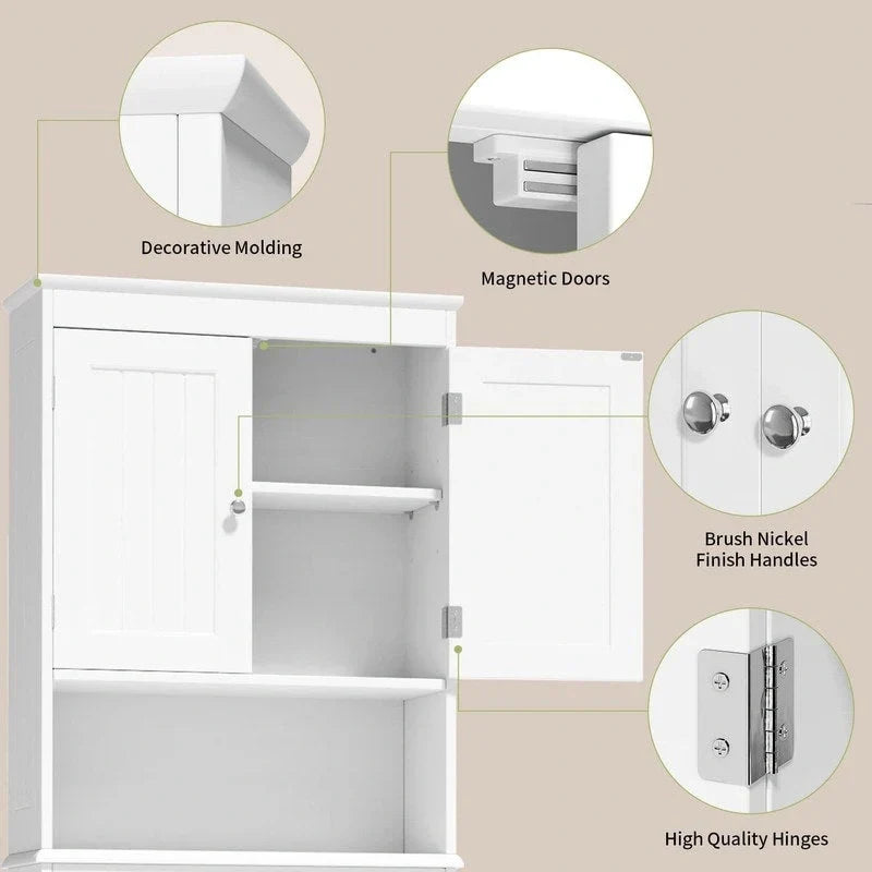 Meuble de rangement de salle de bain, Meuble de rangement WC, Étagère de salle de bain au-dessus des toilettes, Étagère WC gain de place