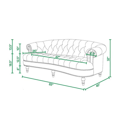 Divano Chesterfield trapuntato in velluto La Rosa 84 Mid-Century Modern