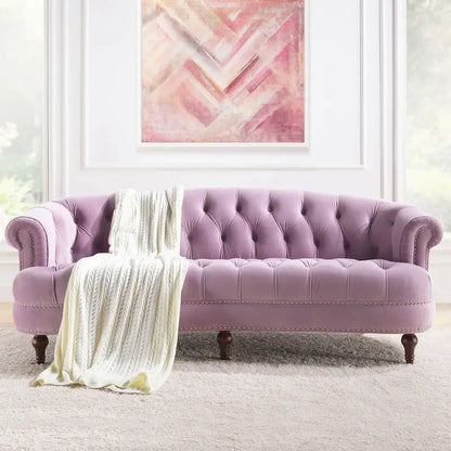 Divano Chesterfield trapuntato in velluto La Rosa 84 Mid-Century Modern