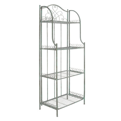 SAFAVIEH Bryn Scaffale da panettiere da esterno a 4 ripiani in ferro battuto vittoriano - 25 pollici L x 15 pollici P x 63 pollici H - 25 L x 15 P x 63 H