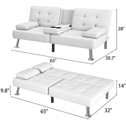 Divano letto futon convertibile Homall con portabicchieri e cuscini