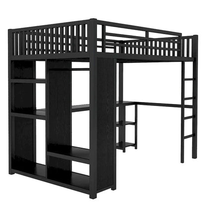 Struttura letto a soppalco full XL con armadio integrato
