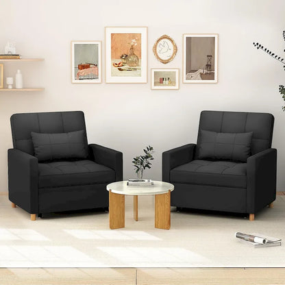 AECOJOY Poltrona Letto 3 in 1 con Cuscino e Schienale Convertibile
