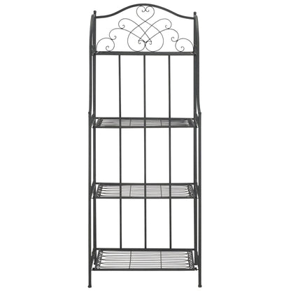 SAFAVIEH Bryn Scaffale da panettiere da esterno a 4 ripiani in ferro battuto vittoriano - 25 pollici L x 15 pollici P x 63 pollici H - 25 L x 15 P x 63 H