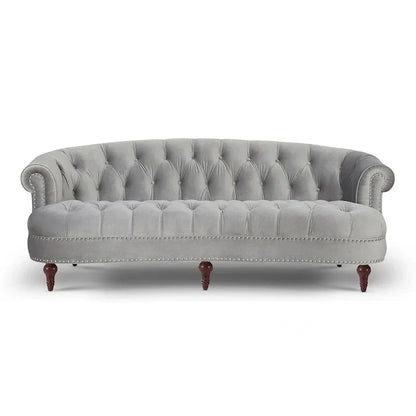 Divano Chesterfield trapuntato in velluto La Rosa 84 Mid-Century Modern