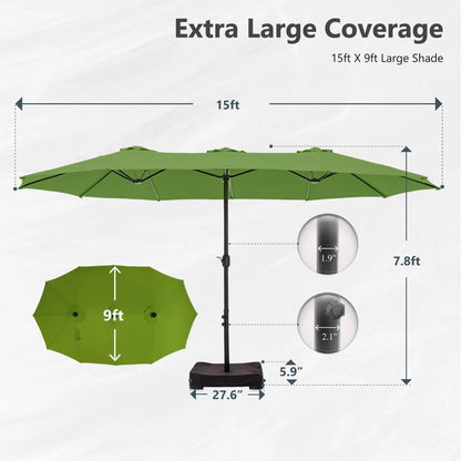 MAISON ARTS Ombrellone Doppio da 4,5 m, Extra Large, per Patio, con Base Inclusa