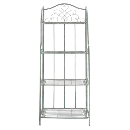 SAFAVIEH Bryn Scaffale da panettiere da esterno a 4 ripiani in ferro battuto vittoriano - 25 pollici L x 15 pollici P x 63 pollici H - 25 L x 15 P x 63 H
