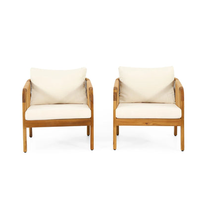 Set di poltrone da esterno Jabe in legno di acacia e vimini di Christopher Knight Home
