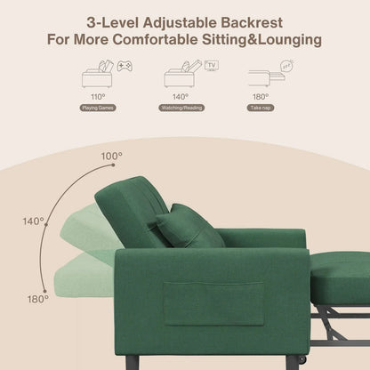 Canapé-lit convertible 3-en-1, Canapé-chaise dépliable, Lit pliant convertible pour salon