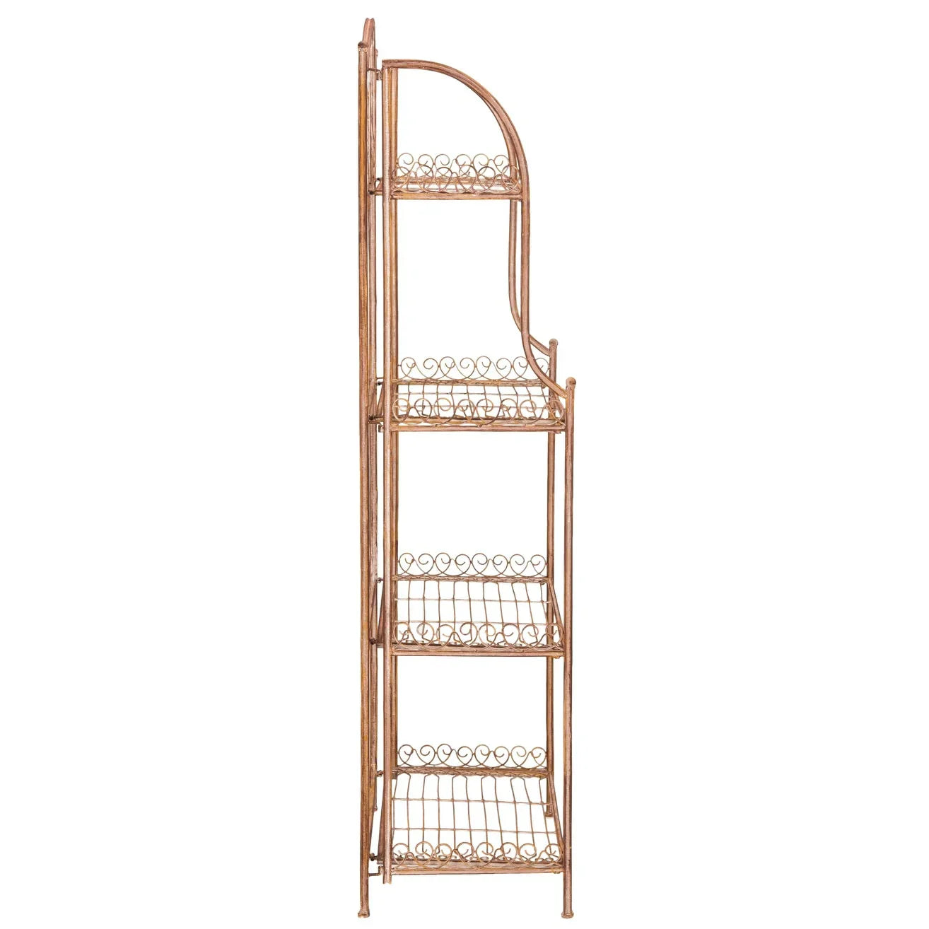 SAFAVIEH Bryn Scaffale da panettiere da esterno a 4 ripiani in ferro battuto vittoriano - 25 pollici L x 15 pollici P x 63 pollici H - 25 L x 15 P x 63 H