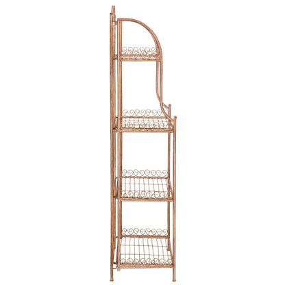 SAFAVIEH Bryn Scaffale da panettiere da esterno a 4 ripiani in ferro battuto vittoriano - 25 pollici L x 15 pollici P x 63 pollici H - 25 L x 15 P x 63 H