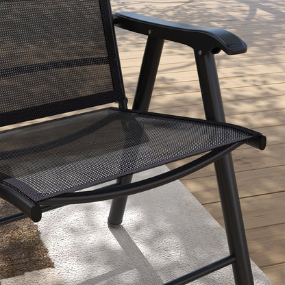 Set di 4 sedie pieghevoli Outsunny per patio, dal design semplice ed elegante, comode per terrazza, giardino, cortile e viaggio