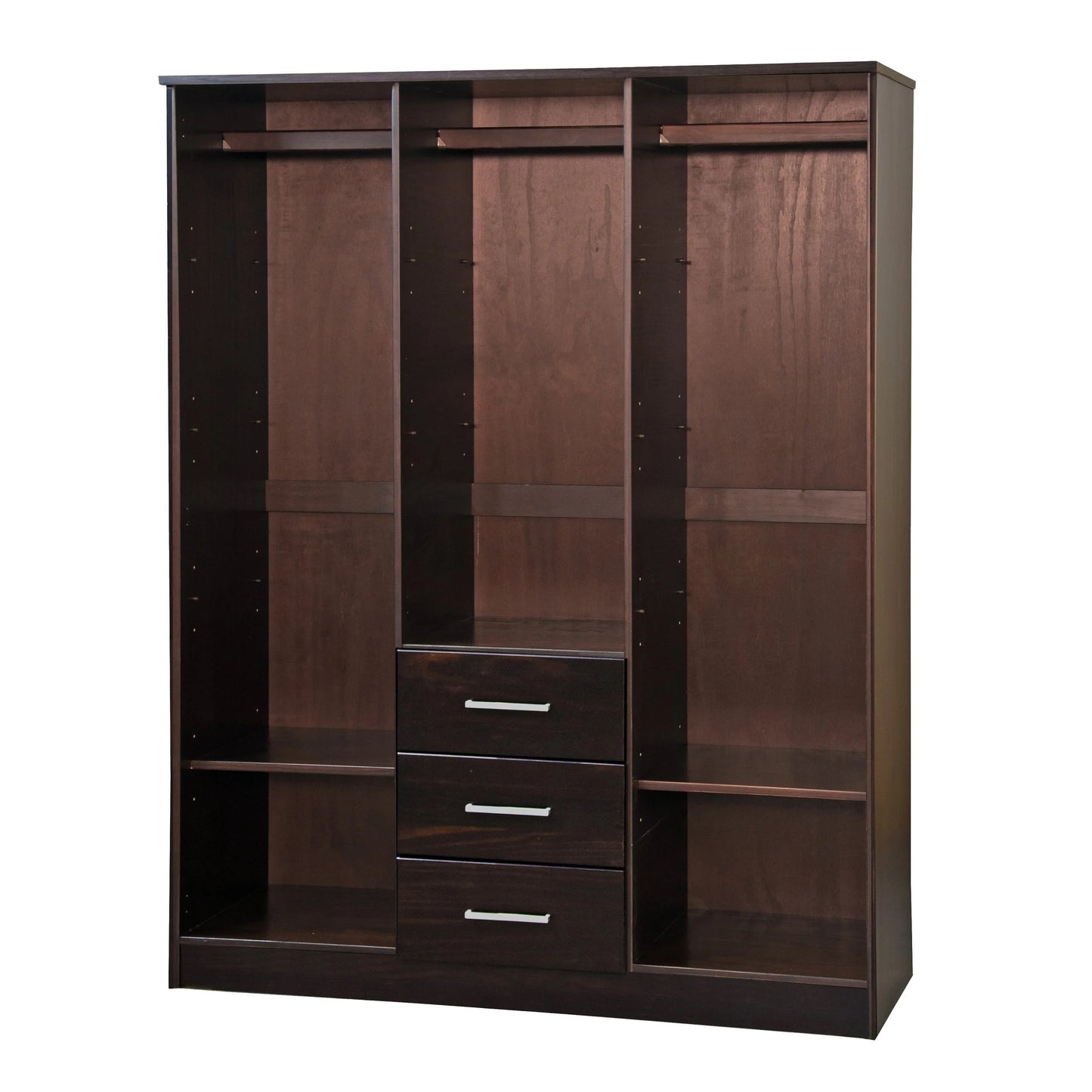Palace Imports Armadio a 3 ante Cosmo 100% legno massello con ante in legno massello o a specchio