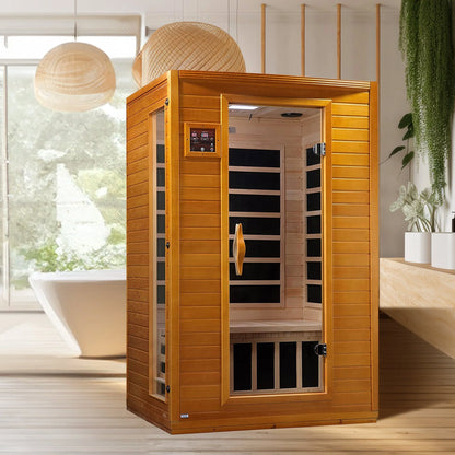 Sauna Infrarossi Lontani a Basso EMF per 2 Persone Andora Dynamic Saunas, Legno di Cicuta Canadese