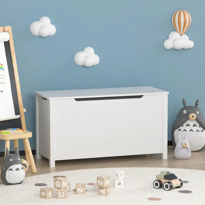 Contenitore portagiochi in legno per bambini con coperchio incernierato di sicurezza, per bambini dai 3 anni in su