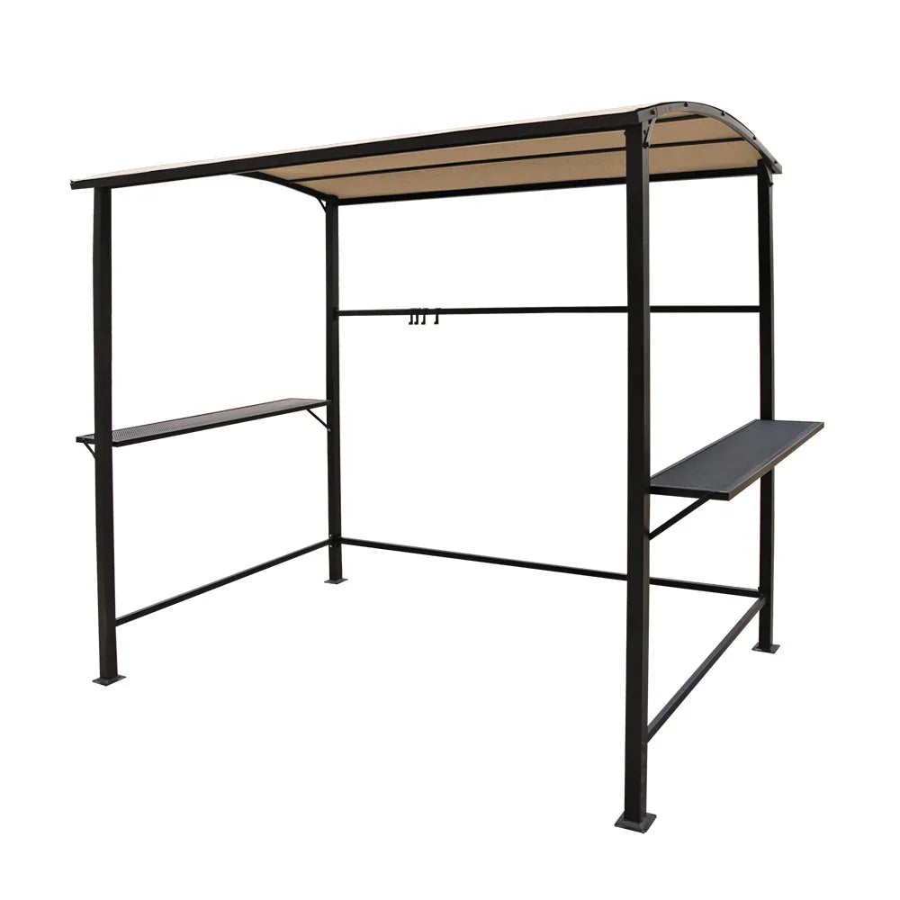 Gazebo da esterno con struttura in acciaio 1,5 x 2,4 m con tettoia per barbecue