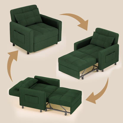 Canapé-lit convertible 3-en-1, Canapé-chaise dépliable, Lit pliant convertible pour salon
