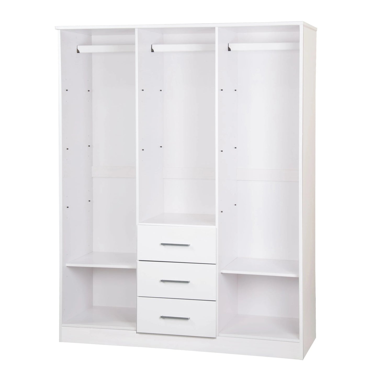 Palace Imports Armadio a 3 ante Cosmo 100% legno massello con ante in legno massello o a specchio