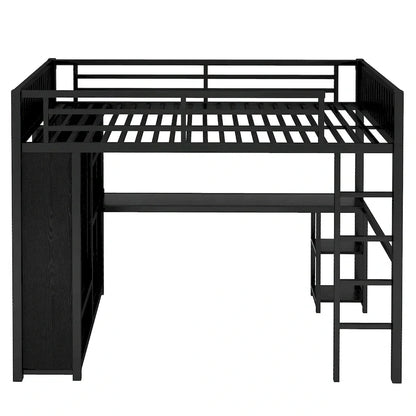 Struttura letto a soppalco full XL con armadio integrato