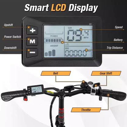 Costway Bici Elettrica Pieghevole da Montagna per Adulti con Pneumatici Fat da 20 pollici, Motore Brushless da 750W, 54V 13Ah UL2849