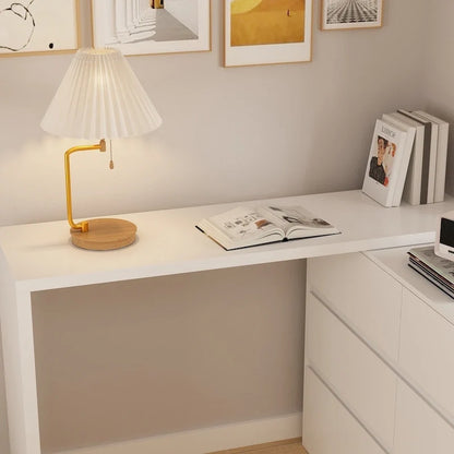 Cassettiera e Scrivania Girevole a 32,7H, con 6 Cassetti, Tavolo da Trucco, Bianco/Nero