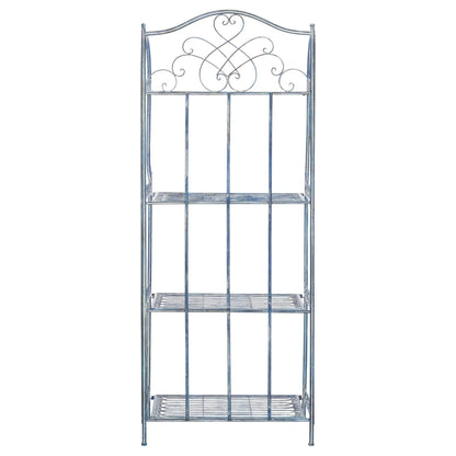 SAFAVIEH Bryn Scaffale da panettiere da esterno a 4 ripiani in ferro battuto vittoriano - 25 pollici L x 15 pollici P x 63 pollici H - 25 L x 15 P x 63 H