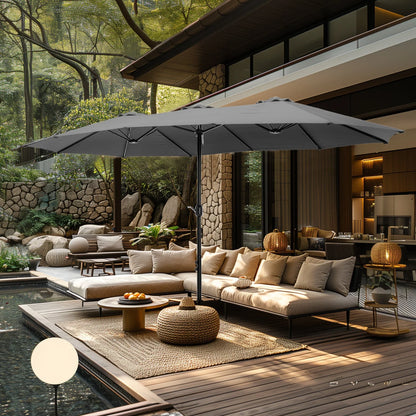 MAISON ARTS Ombrellone Doppio da 4,5 m, Extra Large, per Patio, con Base Inclusa