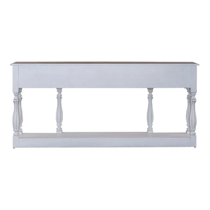 Consolle da ingresso da 72 pollici bianco antico e corteccia invecchiata