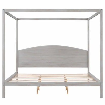 Letto a piattaforma a baldacchino King Size con testiera e gambe di supporto