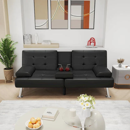 Divano letto futon convertibile Homall con portabicchieri e cuscini