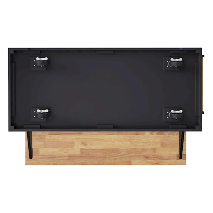 54 - Grande isola cucina con anta a ribalta in legno di gomma, carrello da cucina scorrevole con texture in rilievo su 4 ruote con 4 ante e 3 cassetti