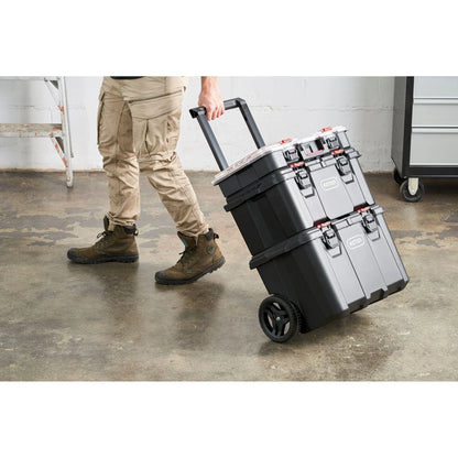 Keter Stack-n-Roll Set 3 pezzi per il trasporto e l'organizzazione degli utensili, sistema di valigette modulare in resina resistente