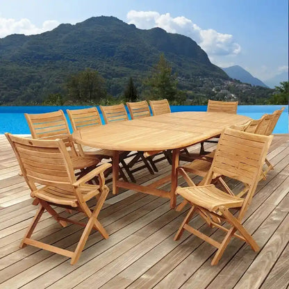 Amazonia Teak Sessa Set da Pranzo Estensibile da Esterno, 13 Pezzi - 13 Pezzi