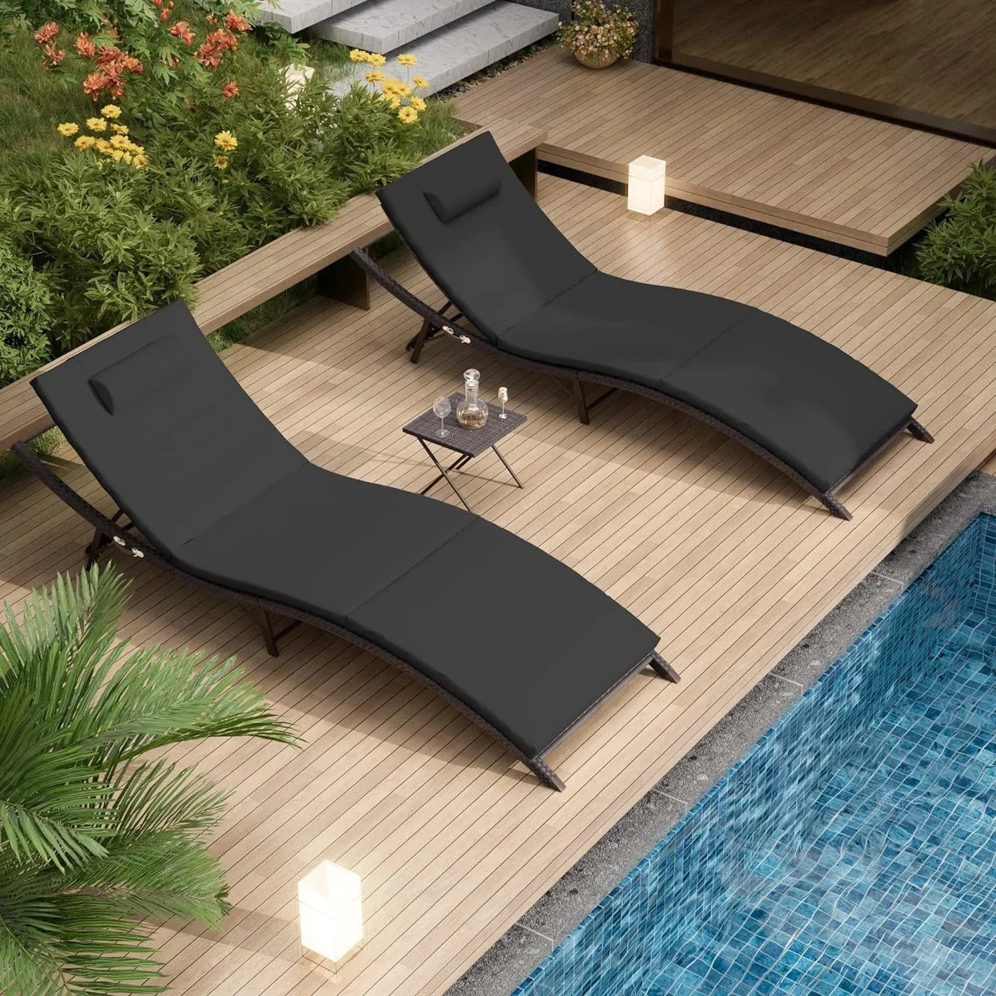 Set di 3 Chaise Lounge da Esterno Kullavik