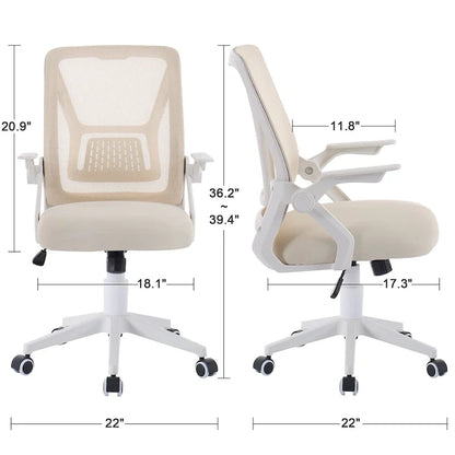 Javlergo Sedia da Ufficio Girevole a Schienale Medio con Supporto Lombare, Sedia da Scrivania Ergonomica da Computer in Rete con Braccioli