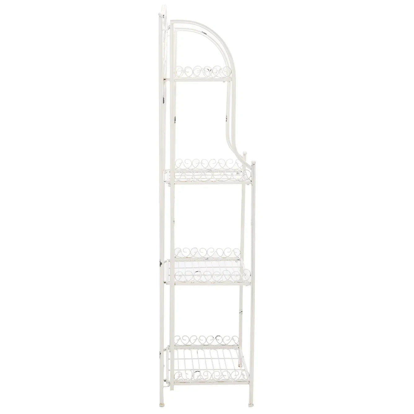 SAFAVIEH Bryn Scaffale da panettiere da esterno a 4 ripiani in ferro battuto vittoriano - 25 pollici L x 15 pollici P x 63 pollici H - 25 L x 15 P x 63 H