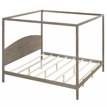 Letto a piattaforma a baldacchino King Size con testiera e gambe di supporto