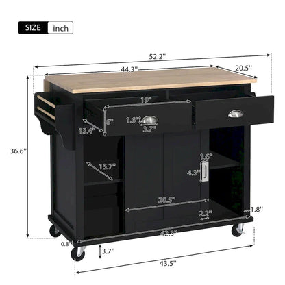 Carrello da cucina con piano d'appoggio ribaltabile in legno di gomma, porta scorrevole a scomparsa con altezza regolabile, isola da cucina su 4 ruote