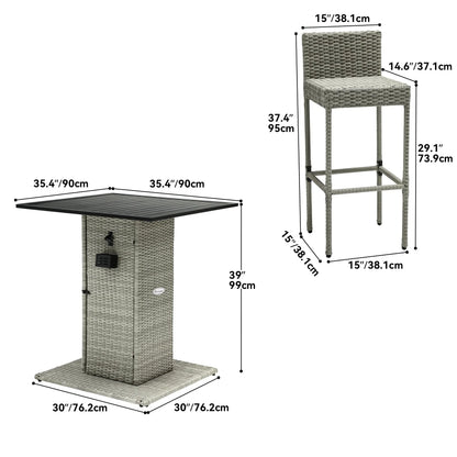 Moasis Set di Mobili da Esterno con Bar in Vimini 5 Pezzi - 5 PZ