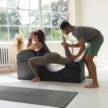 Avana Kami Chaise convertibile / Yoga e Massaggio - Pouf 2 in 1 con sedia a sdraio yoga pieghevole a scomparsa, Microvelvet - N/D