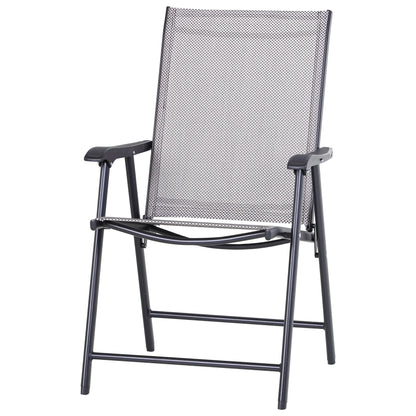 Set di 4 sedie pieghevoli Outsunny per patio, dal design semplice ed elegante, comode per terrazza, giardino, cortile e viaggio