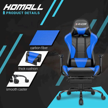 Sedia da gaming con poggiapiedi - Sedia da scrivania ergonomica