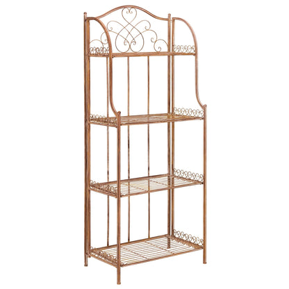 SAFAVIEH Bryn Scaffale da panettiere da esterno a 4 ripiani in ferro battuto vittoriano - 25 pollici L x 15 pollici P x 63 pollici H - 25 L x 15 P x 63 H