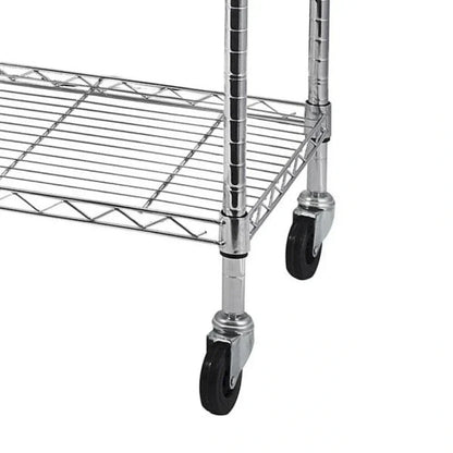 Scaffalatura in acciaio a 5 ripiani con ruote - (59.06 x 17.72 x 70.87)