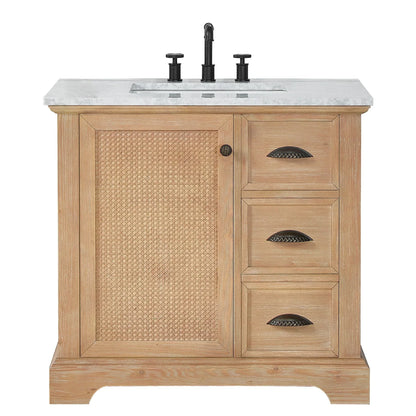 Mobile bagno Hervas con top in marmo naturale senza specchio