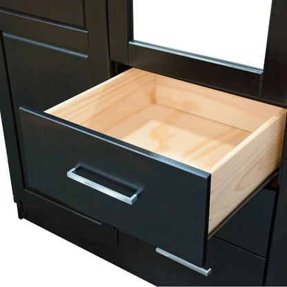 Palace Imports Armadio a 3 ante Cosmo 100% legno massello con ante in legno massello o a specchio
